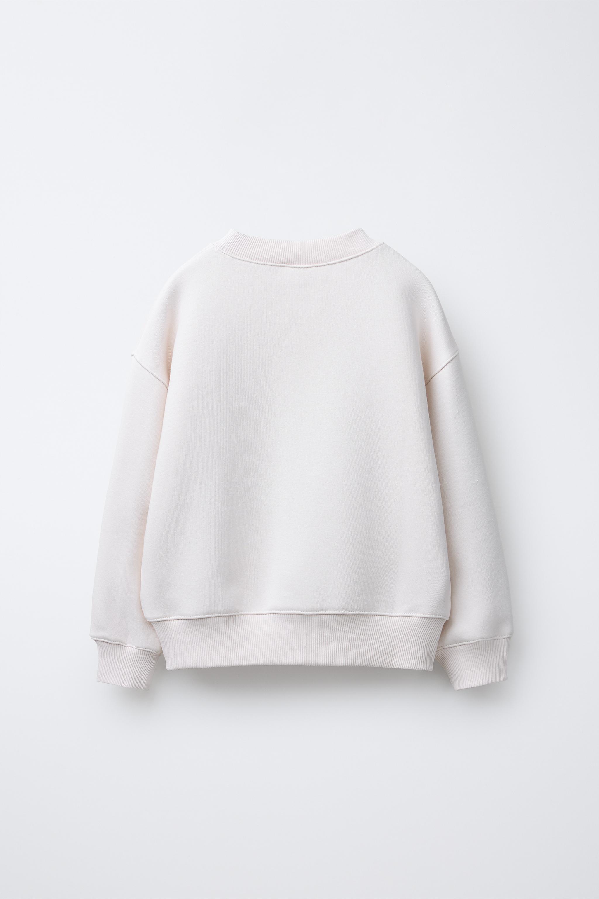 FLOCKED TULLE TEXT SWEATSHIRT